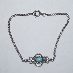 Vintagejelyfish Jewelry - Stunning silver and turquoise bracelet 7" Vintagejelyfish Jewelry - Stunning silver and turquoise bracelet 7"